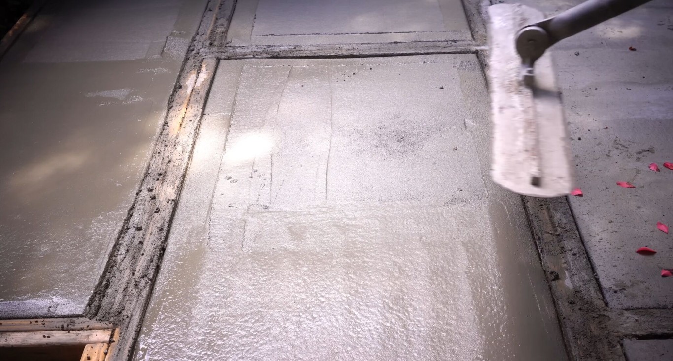 Concrete slab foundation being poured in Santa Clara, CA