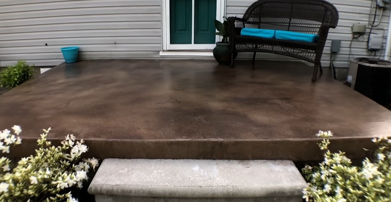 Beautiful stained concrete patio in Santa Clara, CA